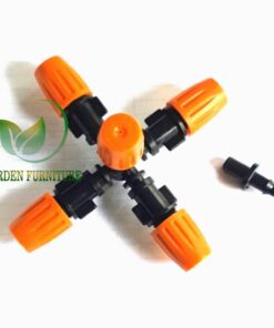 Vòi phun sương 5 cửa cam chân nối phi 6 - VPS502