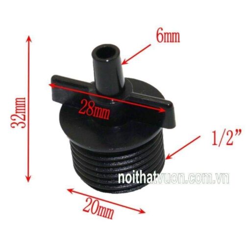 noi voi tuoi phun suong 6mm chan ren 21
